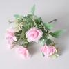 Ramo de Flores Artificiales Esquina Flor de Rosa Tela de Seda Paquete Pequeño Rosa de Ensueño Foto Hogar Boda Hotel Fotografía