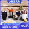 Procesamiento taza de agua de oficina con logo personalizado taza de café de acero inoxidable de doble pared taza de vino pequeña práctica para restaurante al aire libre