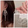 Pendientes de borla con lazo de cuentas para mujer, delicados y femeninos, ligeros, de lujo, de alta gama, elegantes y de estilo nicho.