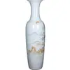 Jarrón Grande de Pie de Cerámica de Jingdezhen con Paisaje Pastel Pintado a Mano, Jarrón de Porcelana para Ceremonia de Apertura, Adorno Decorativo de Sala de Estar Estilo Chino