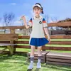 Roupas de Verão para Jardim de Infância Estilo Esportivo Roupas de Classe Uniforme Escolar Infantil Conjunto Roupas de Classe para Alunos do Ensino Fundamental Roupas para Foto de Formatura de Verão