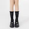 Calcetines Holgados de Encaje con Lazo tipo Ballet para Mujer en Blanco Leche Lolita Puro Deseo Largos Hasta la Rodilla/Pantorrilla