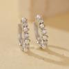 Anel de Contas de Diamante Micro-incrustado em Prata de Lei 925 Estilo Ins Coreano, Argola de Orelha Feminina Exquisita Elegante que Combina com Tudo, Brincos de Alta Qualidade
