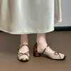 Zapatos Mary Jane de estilo coreano, impresionantes para mujer, nueva colección primavera/otoño, con tacones gruesos y suelas de altura media, en un nuevo estilo chino, perfectos para combinar con vestidos y cheongsams.