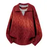 Suéter de Invierno 2026 Nuevo Cuello Redondo Holgado Estilo Pareja Año del Zodiaco Rojo Saludo de Año Nuevo