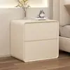 Mesita de noche moderna minimalista estilo crema 2026, modelo nuevo ultradelgado con tres niveles, almacenamiento de lujo ligero para dormitorio para uso doméstico