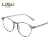 2019 Nuevo armazón redondo TR90 para gafas para hombre, sencillo con espejo plano, para mujer, retro, transparente, fabricantes 8055