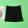 Shorts Leggings de Seda 100% Amora Finos de Cintura Média Anti-Exposição Sem Costura Dois em Um de Três Quartos de Segurança