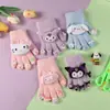 Luvas de Inverno Fofas de Cinco Dedos para Crianças, Luvas Quentes de Outono e Inverno com Dedos Separados para Meninas Bebês, Desenho Animado Eggman Luvas de Festa, Super Fofas