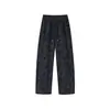 Calça de Moletom Larga Estilo Americano High Street com Estampa de Estrela para Homens, Design para Primavera e Outono, Calça Longa Casual Solta de Nicho para Casais, Feita Sob Medida