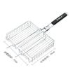 Grelha dobrável para churrasco ao ar livre rede de aço inoxidável peixe grelhado frango grelhado milho grelhado grelha de aço inoxidável pinça de churrasco comercial placa de apoio