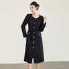 2616302-Nanyou Estilo Pequeña Fragancia Vestido Dignificado Elegante para el Trabajo Otoño Invierno Nueva Ropa para Mujer Manga Larga Falda Ceñida a la Cintura