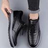 Zapatos Casuales de Punta Redonda para Hombre Estilo Primavera 2026 Sin Cordones Cuadros Zapatos Formales de Negocios Estilo Coreano Tenis para Hombre de Suela Blanda