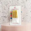 Cerillos para velas de cumpleaños transfronterizos, velas de colores doradas roscadas para hornear, insertos de decoración de pastel de tarjeta de succión de cristal sin humo