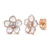 Novas joias europeias e americanas transfronteiriças fofas versáteis multicoloridas flor de cerejeira flor de primavera feminina brincos rosa