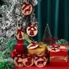 Nueva decoración de árbol de Navidad grabado láser colgante redondo decoración navideña para el hogar etiqueta de viruta de madera DIY