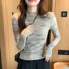 Camiseta de Manga Larga Camuflaje H269 para Mujer, Nuevo Estilo para Otoño/Invierno, Ajustada, Se Puede Usar como Capa Base o Exterior, Top de Manga Larga con Cuello Semi-Alto