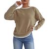 *Suéter de Comercio Exterior Cuello Redondo Otoño e Invierno 2025 Nuevo Ropa Europea y Americana Color de Contraste Casual Jersey Holgado Suéter para Mujer