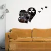 Pegatinas de Pared Acrílicas 3D en Forma de Corazón Papel Tapiz de Pareja Autoadhesivo Habitación de Boda Dormitorio Decoración Cálida Romántica de Cabecera