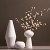 Jarrón de cerámica blanca de estilo nórdico para mesa de comedor, sala de estar, arreglos florales, flores secas, mueble de TV, decoración sencilla y suave.