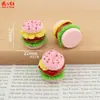 Nova Casa de Bonecas Hambúrguer Multi-Camadas de Rosquinha DIY Acessórios de Cola de Creme Resina Acessórios de Cabelo Grampo Chaveiro Pingente