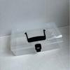 Caixa de Armazenamento Transparente de Mesa Caixa de Armazenamento Quadrada tipo Mochila com Tampa e Botão Caixa de Armazenamento de Lanches para Dormitório Caixa de Armazenamento