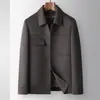 Chaqueta para Hombre 2026 Otoño/Invierno Cuello Solapa Estilo Ropa de Trabajo con Forro de Plumas Desmontable, Abrigo de Lana Cálido Juvenil Business