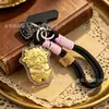 Chaveiro de ovelhinha de ouro 999 puro, design fofo de desenho animado, um pingente de bolsa dourado e um amuleto da sorte para o ano do zodíaco, perfeito como presente