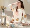 Pijamas nuevos para mujer, primavera y otoño, manga larga, variedad de jerseys de cuello redondo opcionales, tallas grandes, ropa exterior de alta gama.