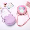 Bolso infantil transfronterizo, bolso bandolera con lentejuelas, bolso pequeño cruzado, bolso de PU con láser, bolso de accesorios para niños con textura