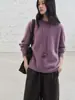 Roupa Zhengqite/2026 Outono e Inverno Suéter de Cashmere Escovado com Gola Redonda, Macio, Tricotado, Manga Longa para Mulheres no Outono