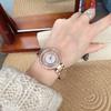 Reloj de Mujer Elegante con Incrustaciones de Diamantes y Nácar de Moda Coreana, Caracteres Romanos, Vida Estudiantil, Resistente al Agua, Correa de Acero, Reloj de Cuarzo