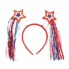 Diadema de Accesorios para Fotos del Día de la Independencia Americana, Decoraciones para Fiestas Nacionales, Diadema de Sombrero de EE. UU. con Borla de Estrella de Cinco Puntas