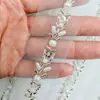 Novo em stock: Borda de lantejoulas de cinco contas de 1 cm com bordado de computador para punhos, carcela, acessórios de cabelo, decoração de roupas DIY e renda