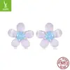 Colección Original de Pendientes de Flor de Goteo de Aceite Yinziyun Estilo Bosque Pequeño Fresco Pendientes de Flor Pequeña de Plata de Ley S925 Pendientes