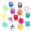Dado Acrílico Transparente de Color de 14 mm Colgante Tamiz Llavero para Teléfono Móvil Accesorios DIY W331