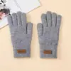 Guantes Cálidos de Punto para Ciclismo al Aire Libre, a Prueba de Frío, Felpa, Compatibles con Pantalla Táctil, Guantes con Dedos Separados para Estudiantes, Hombres y Mujeres, Fabricante