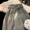 Moletom com Capuz Estilo Americano Pesado para Homens, Inverno Solto Versátil Casual, Jaqueta Unisex com Estampa em Espuma Tendência