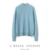 Outono e inverno Novo suéter de cashmere Mountain 100% cashmere puro suéter de cashmere liso feminino primeira linha pronto para usar camisa de malha para usar por baixo