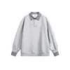 Yidao Roupas Vintage 2026 Outono Novo Retrô Americano Moletom com Gola Polo Xadrez para Casais Solto Estilo College