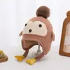 Gorro de bebé con diseño de nariz de oso, gorro tejido lindo de invierno para niños y niñas, gorro cálido para bebés y niños pequeños
