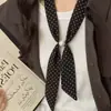 Corbata Larga de Seda con Lunares Estilo Coreano, Collar de Cinta con Cuentas Ajustable de Moda, Joyería Impresa de Alta Gama para Mujer