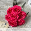 Flor Artificial Rosa de Canto com 7 Cabeças Flor de Casamento Flor de Seda Artificial de Alta Qualidade Enfeite Pronto Decoração de Sala de Estar
