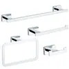 Conjunto de Porta-Toalhas Aço Inoxidável Prateleira de Banheiro Porta-Papel Higiênico Barra de Toalha Ferragens para Banheiro Pingente