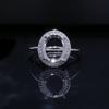 Anillo de moda redondo con diamante de plata S925 sección de soporte hueca 4x 6 5x 7 6x 8 7x 9 8x 10 9x 11 10x12mm