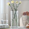 Balde de flores de acrílico para despertar, vaso de flores de plástico transparente para uso doméstico, grande buquê de flores quadrado, floricultura, vaso de flores, balde
