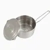 Olla de cocina plegable con mango de acero inoxidable 304 para camping al aire libre, picnic, almuerzo, barbacoa, juego de utensilios de cocina portátil para senderismo