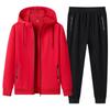 Traje de suéter cárdigan talla grande para Primavera y Otoño Hombres Holgado Casual Ropa deportiva Joven y de mediana edad Combinación versátil Estampado de Otoño logo