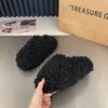 Pantuflas de Piel Baotou para Mujer Otoño/Invierno Uso Exterior 2026 Estilo Coreano Nuevas Zapatillas de Algodón con Plataforma de Suela Gruesa para Aumentar la Altura