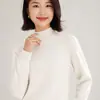 Suéter de Cashmere para Mulheres, Gola Alta Meia, Suéter Pulôver Grosso Solto, Novo Estilo Inverno 2026, Suéter Térmico de Malha para Camada Base
